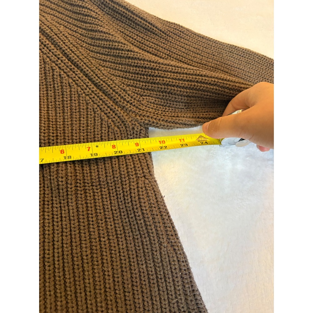 Quince Brown 100% Organic Cotton Fisherman Crewneck Sweater Large LB50874-CO - Picture 4 of 5